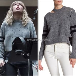 Topshop Grey Distressed Sweater ASO Taylor Swift | Size US 4 (Small)